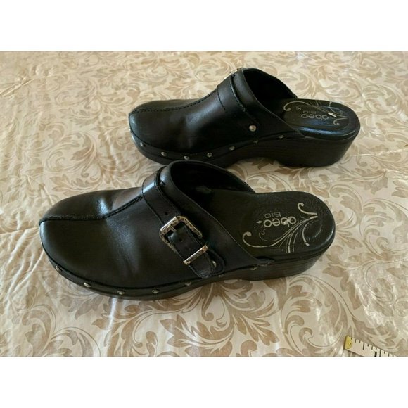 Abeo Shoes - ABEO Clogs 'Fay' Black Leather inside & out Slip Resistant Comfort Shoes US 7